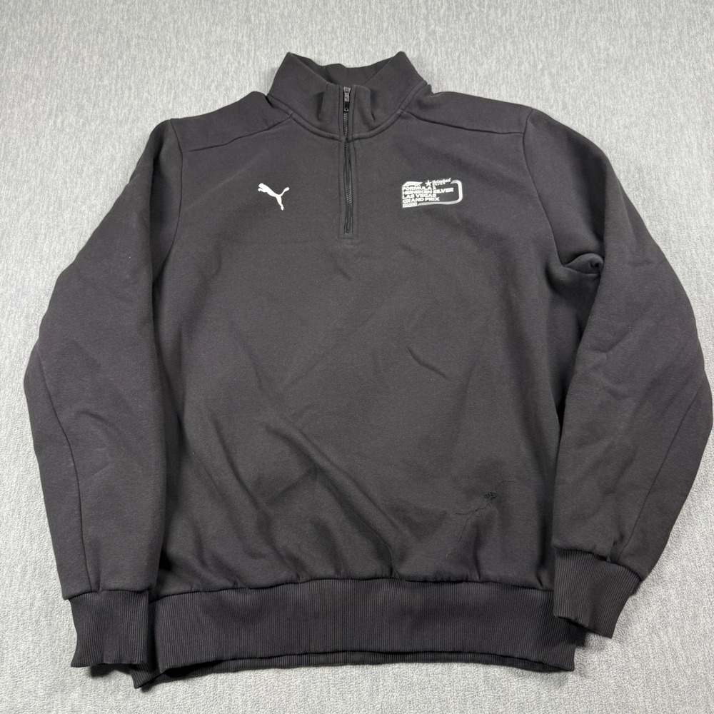 PUMA Sweatshirt Mens XL Black Las Vegas Grand Prix F1 Quarter Zip Pullover